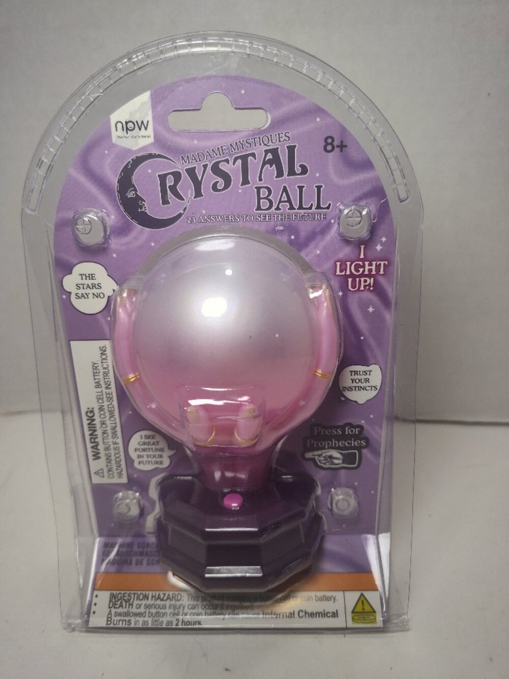NPW Madame Mystiques Crystal Ball 23 Answers Light Up New Sealed 8+